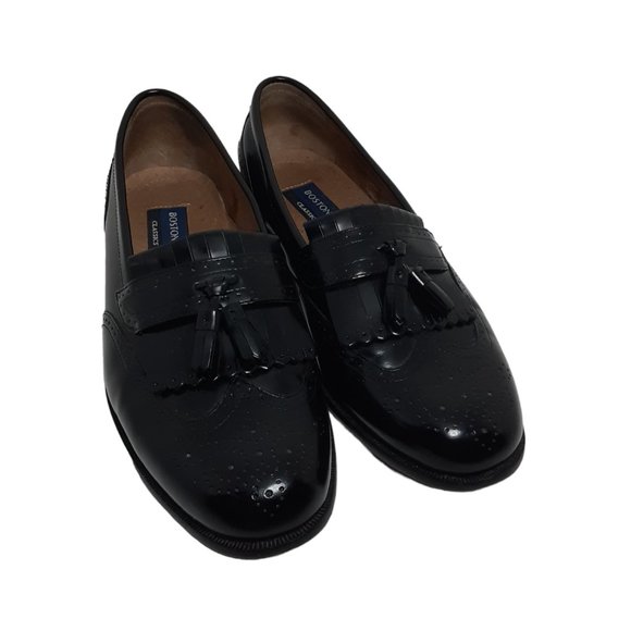 Bostonian Classics 1st Flex Dress Shoes Mens Size 8W Black Leather Loafers 20370 - Picture 5 of 5